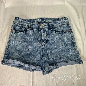 Mossimo Tribal Print Denim High Rise Short Shorts Cuffed